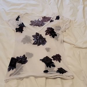 Sheer S anthropologie Floral top